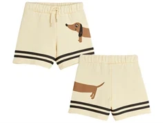 Mini Rodini beige dog stripes sweatshorts